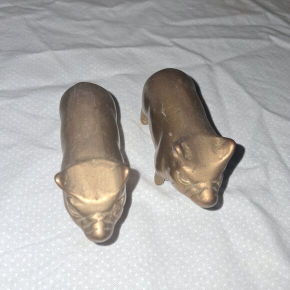 Vintage Brass Pig Hog Piglet Lot of 3 Family Paperweight Figurines Set of 3 Pigs - Picture 7 of 16